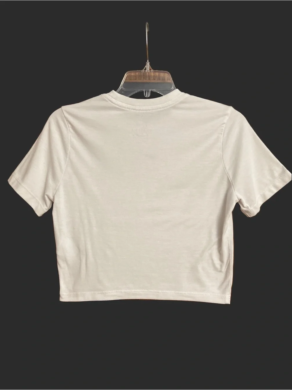 Nike Women’s White Cropped Crew Tee with Black Swoosh - Picture 7 of 9